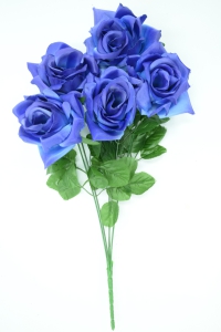 Royal Blue Satin May Rose Bush x5  (Lot of 1) SALE ITEM